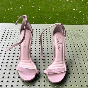 Lulu's Taupe Ankle Strap Heels